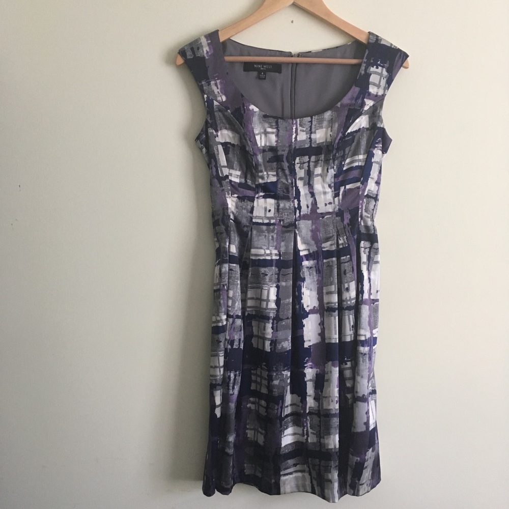 Nine West | Violet Satin Fit and Flare Dress 4